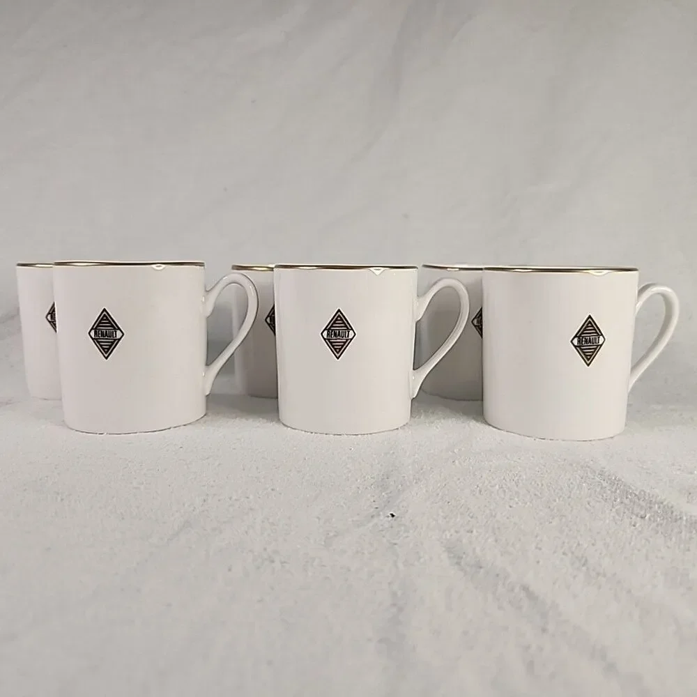 Cup & Saucer Royal Hartford Renault Argentina Bone China Set Of 6 Demitasse VTG